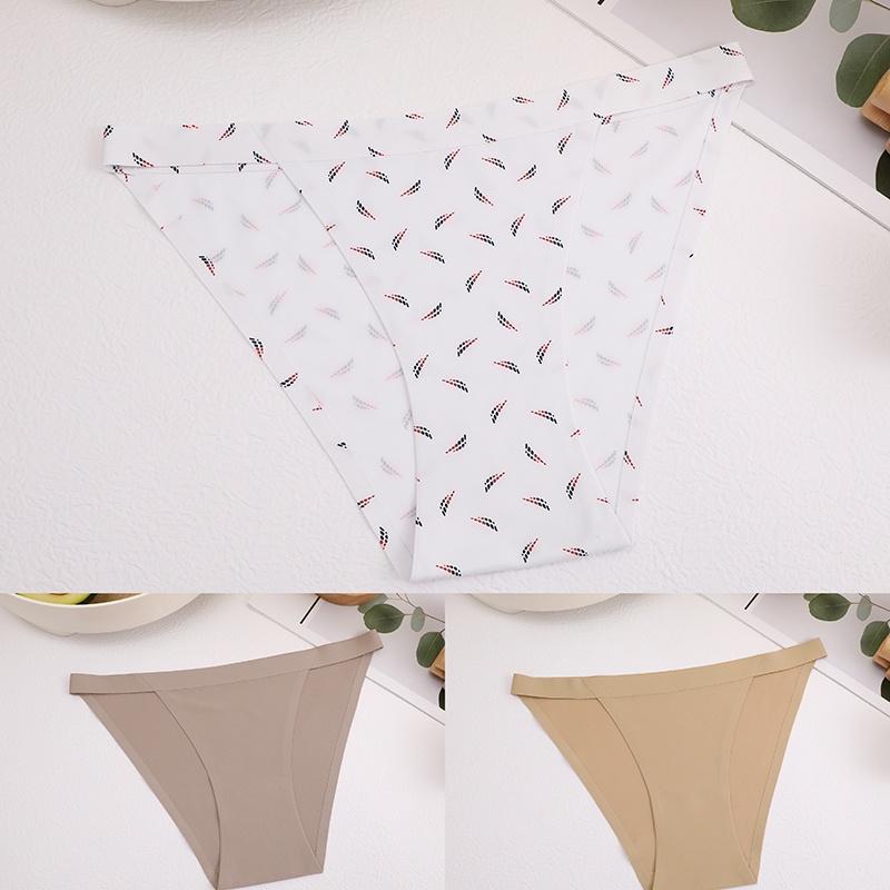 Бесшовные трусики для женщин, 3 шт./компл., хлопковые женские трусы с резинкой, большие размеры, нижнее белье бикини, нижнее белье