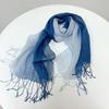 Spring And Summer Linen Tie-Dyed Silk Scarf, Thin Breathable Thin And Narrow Small Scarf With Characteristic Beveled Yarn Two-Color Optional