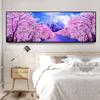 5D DIY Diamond Painting Kit Cherry Blossoms Landscape Cross Stitch Mountain Scenery Living Room Wall Art Painting Home Decor