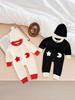 Knitted Romper with 3D Stars & Moon for Infants & Toddlers - Cute Spring & Autumn Crawling Suit for Boys & Girls