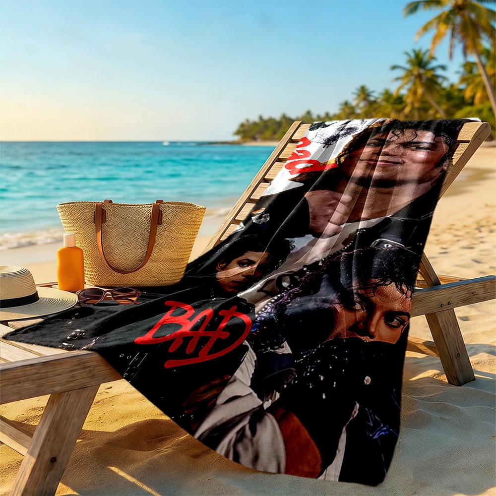Michael Jackson Beach Towel Super Soft & Absorbent Comfortable Lightweight Suitable for Sports, Travel, Swimming, Yoga, Bathroom, Beach, And Pool