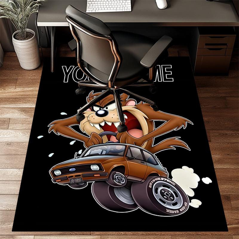 Custom Taz Mat Personalized Name, Polyester Washable Indoor Entryway Rug, Gift for Christmas, Easter, Thanksgiving Day