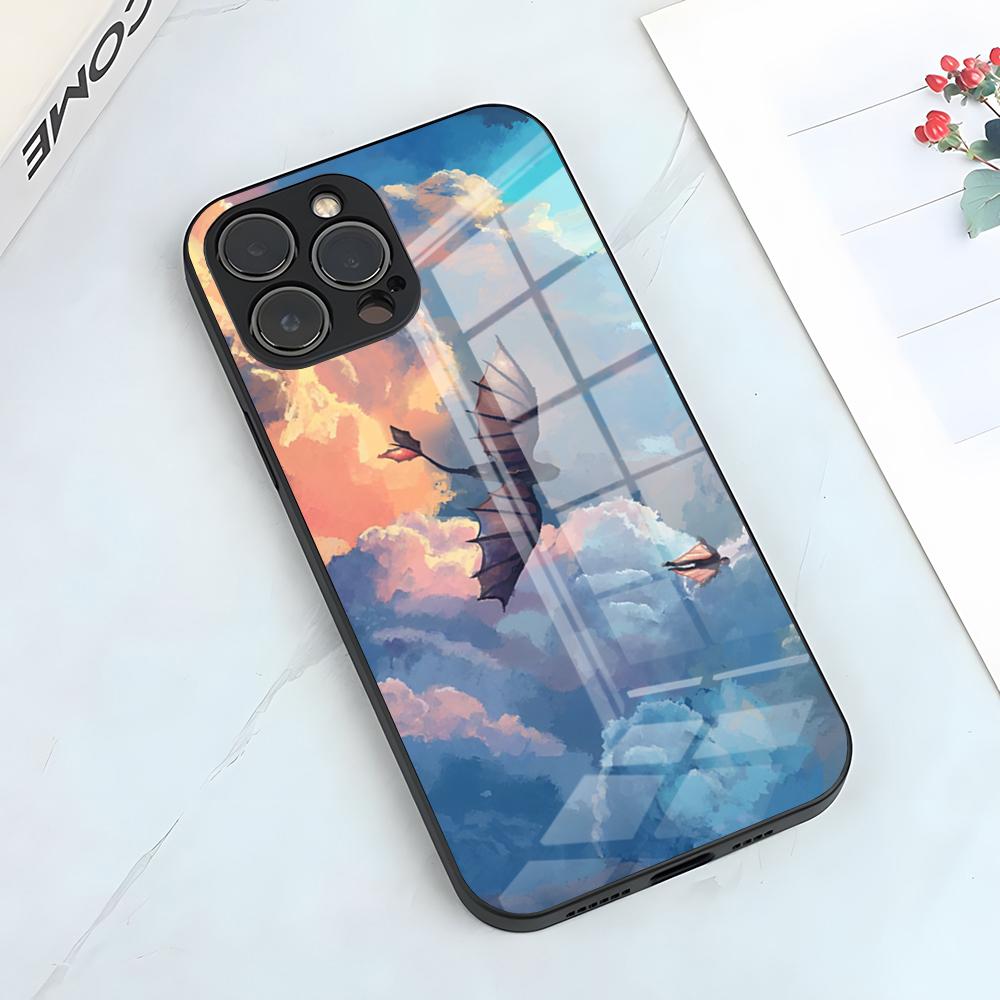 Чехол для телефона «Четвертое Крыло Дракона» для iPhone 17 Pro Max 15 Pro 16 14 Plus 12 13 Mini 11 Pro Ударопрочный Стеклянный Чехол