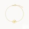 S925 Sterling Silver Constellation Zircon Bracelet, 12 Zodiac Round Disk Gold Chain Bracelet for Women, Dainty Ins Style Everyday Jewelry Gift