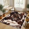 Cow Highland Theme Crystal Velvet Rug Personalized Custom Name Text Soft Floor Mat Home Decor