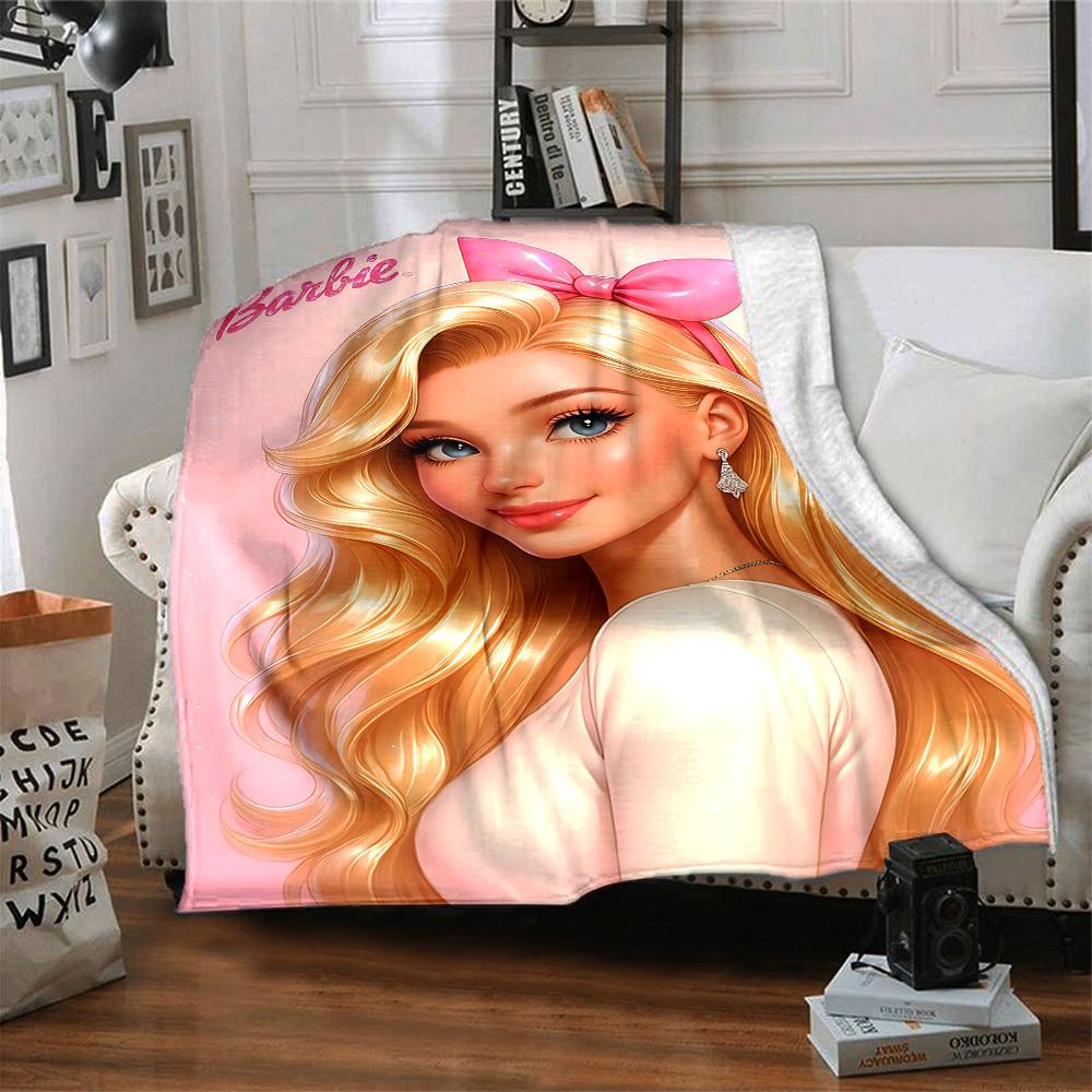 1 шт. Фланелевое одеяло Barbie, мягкий теплый плед для дома, офиса, путешествий, уютное постельное белье на все сезоны, подарок L1197