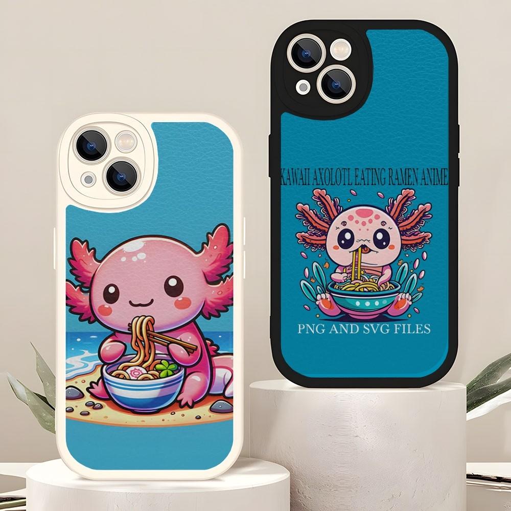 Чехол для телефона с аксолотлем и раменом для Apple Iphone 14 flirtatious Pro Max11 13 12 Mini X Xr Xs 8 Puls Se Силиконовый чехол из кожи ягненка