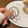 Преувеличенный темперамент Крест plain ring серьги Женское круглое лицо Тонкие гвоздики Серьги в стиле холодный ветер