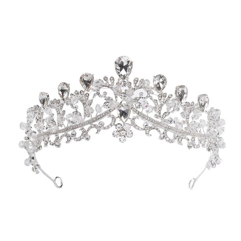 New Crown Bridal Jewelry Simple Alloy Crystal Tiara Hair Accessories Wedding Dress Accessories