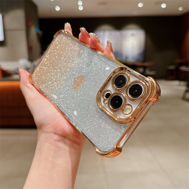 Чехол из ТПУ с милым сердечком и блестящим покрытием для iPhone 15 14 13 12 Pro Max 15 14 Plus 11, блестящий чехол для телефона