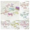 Pendant 10pcs Bow Loose Beads Handmade Material Jewelry Accessories UV Plated Dazzle Fashion Necklace DIY Earring  Accessories
