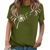 Женская модная повседневная футболка с коротким рукавом и круглым вырезом с принтом