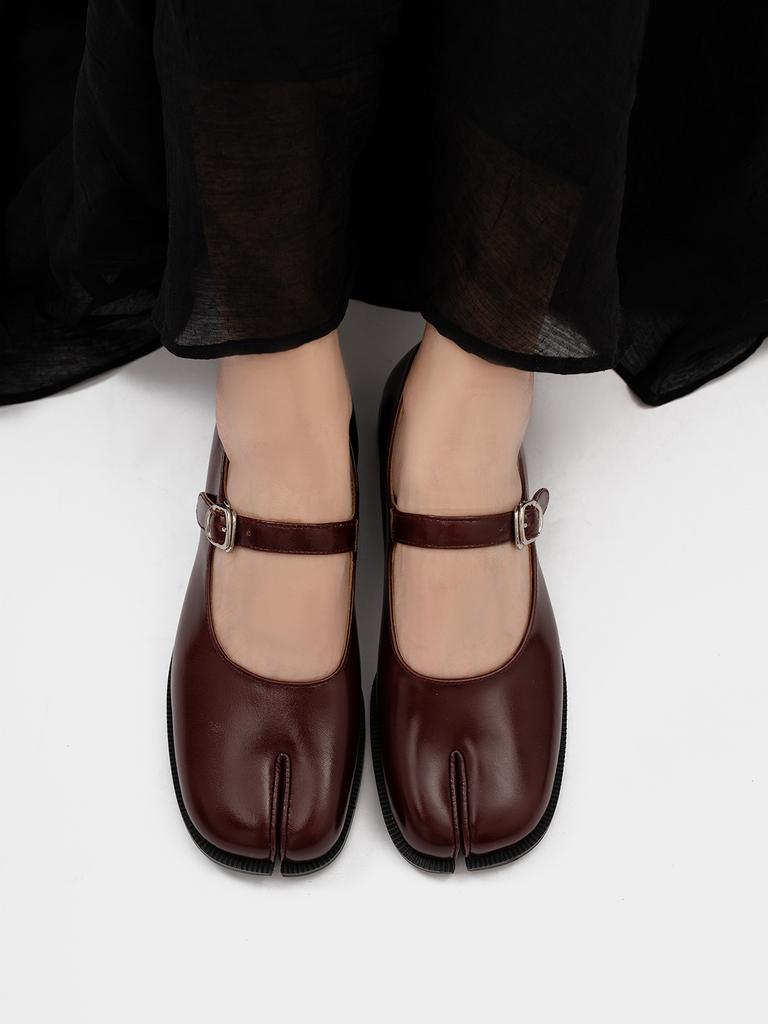 Элегантные женские туфли Мэри Джейн на плоской подошве с пряжкой, удобные кожаные офисные туфли для повседневной носки