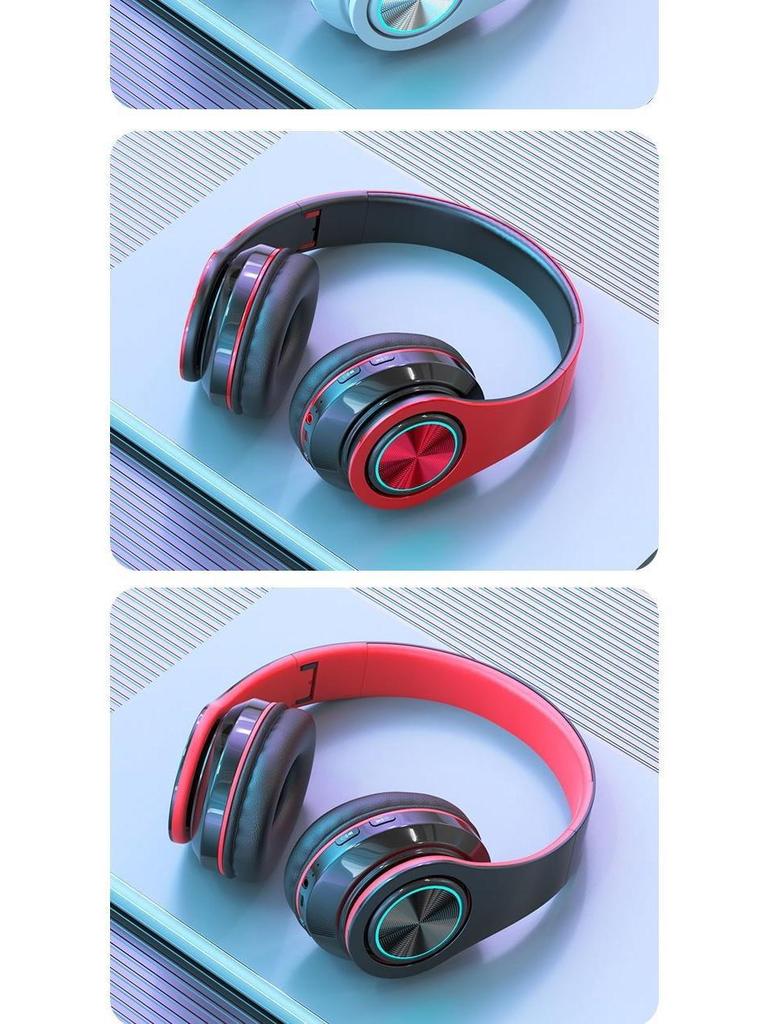 B39 Over-Ear Bluetooth Headphones: Cool Light Effects, Card Slot, Excellent Sound Quality for Male and Female Students