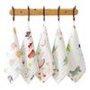 Random 5pcs Muslin 6 Layers Cotton Soft Baby Towels Baby Face Towel Handkerchief Bathing Feeding Face Washcloth Wipe Burp Cloth