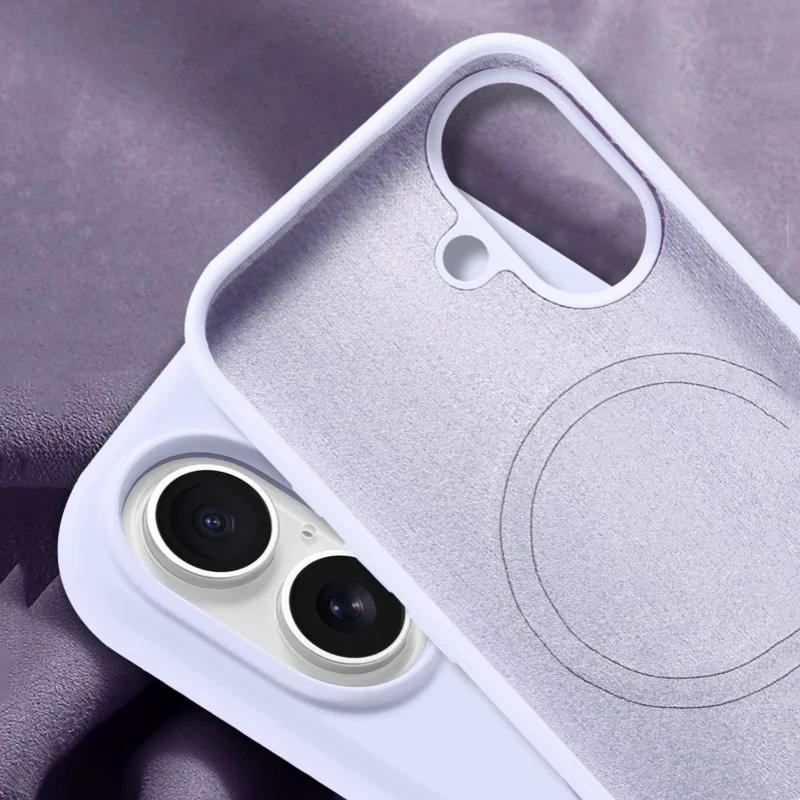 Luxury For iPhone 16 15 14 13 12 11 Pro Max Plus Liquid Silicone Case For Magsafe Magnetic Wireless Charging Soft Phone Cover