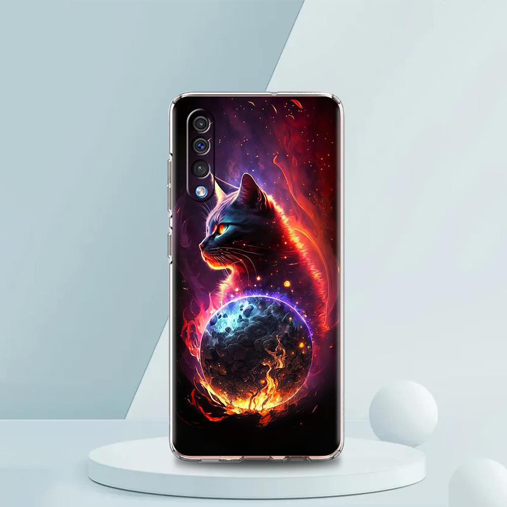 МУЛЬТЯШНЫЙ КОТ Прозрачный чехол для телефона для Samsung Galaxy A12 A50 A52 A70 A40 A10 A20 A30 A02 A03S A04 Крышка Силиконовый корпус Capa Сумка