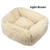 Square Dog Cat Bed with Side Cover Medium Large Sofa Plush Kennel Winter Warm Puppy Mat Nest Soft House Non-slip Basket Cushion