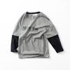 Весенне-осенняя детская одежда, детская футболка, свитер с длинными рукавами для мальчиков, хлопковая нижняя рубашка с круглым вырезом и длинными рукавами