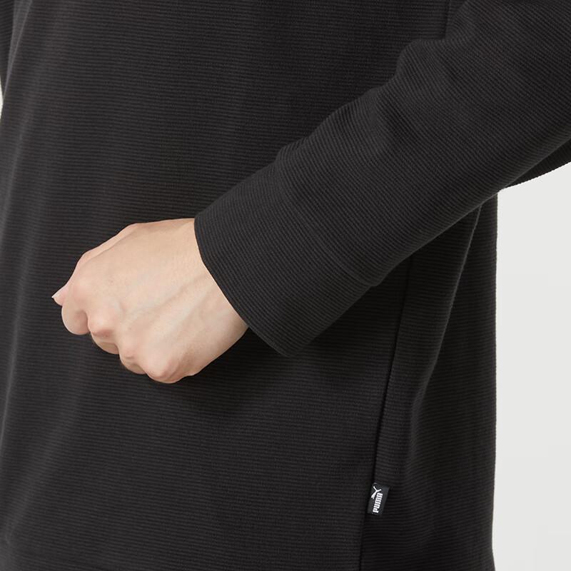 Puma С принтом логотипа Спорт Бег Повседневный круглый вырез толстовка Мужская толстовка Черный 678438-01