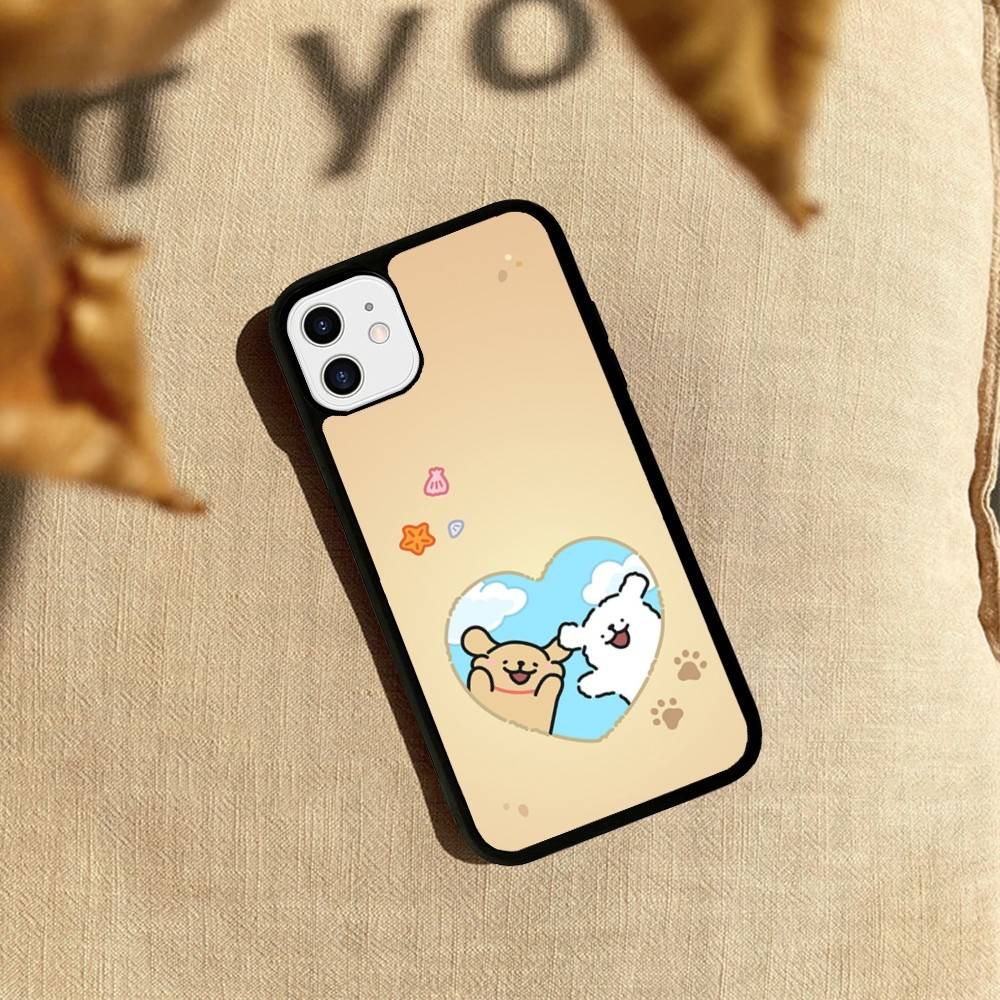 Lovely Line Dog Maltese Phone Case For iPhone 16 Pro Max 15 14 Plus 14 13 12 11 17 PC+TPU Cases Back Cover