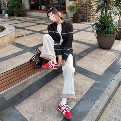 Кожаная версия! Ретро красные немецкие тренировочные кроссовки для женской коллекции весна 2025, американские спортивные кроссовки на плоской подошве в стиле Форреста Гампа для повседневной носки