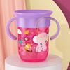 Baby Sip Cup with 360Degree Rotating Lid Portable Easy Grip Handle Leakproof Cup Learning Drink Water Bottle