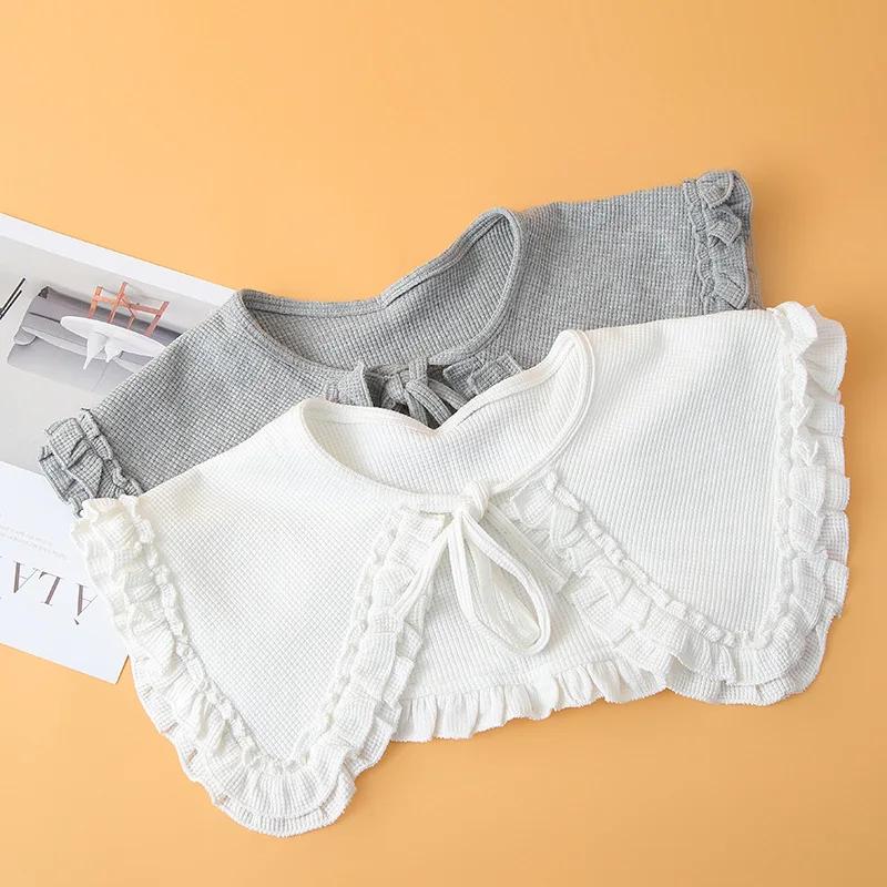 Korean Big Lapel Fake Collars Shawl Shoulder Wraps Detachable Collar for Women False Collar Shirt Vintage False Collar