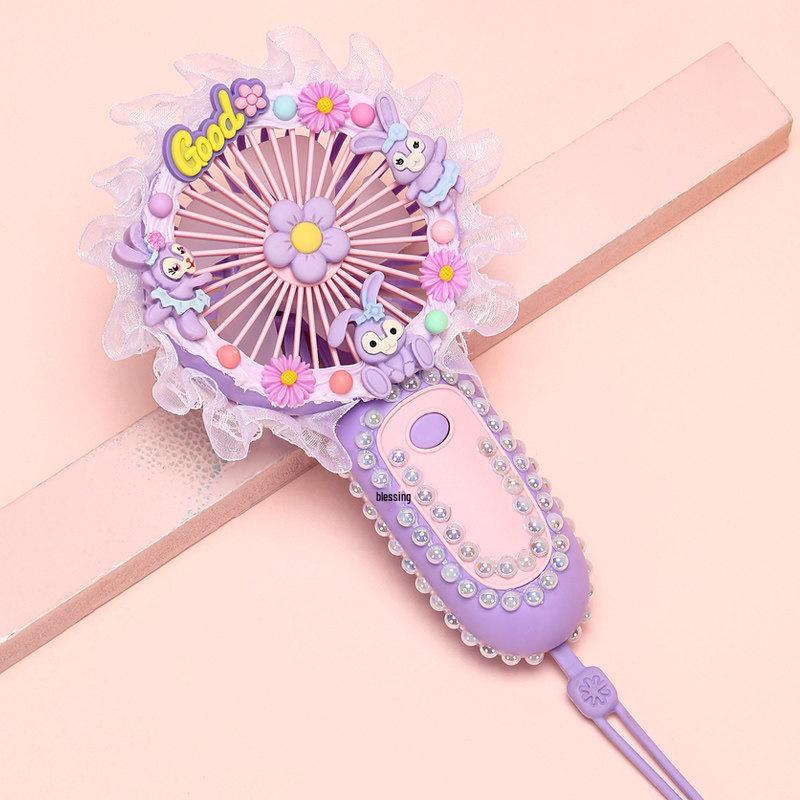 Children's DIY Mini Portable Fan Kit - Cream Glue & USB Handmade Handheld Fan
