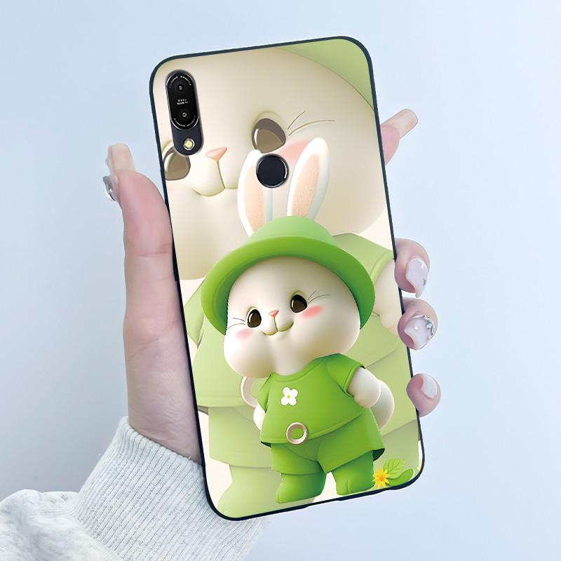 Чехол для Asus Zenfone Max Pro M1 ZB602KL ZB601KL X00TD / Max M1 ZB555KL X00PD, Чехол-Кролик Мультяшные Животные, Черный Мягкий Силиконовый Чехол