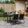 VidaXL Garden Dining Set 5 Pcs Black Textilene, Outdoor Dining Set, Garden Dining Furniture, Table and 3295118