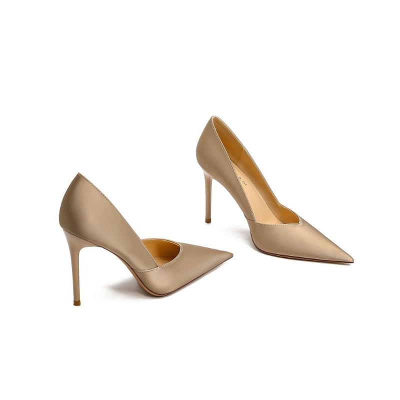 1 High Heels Pointed Temperament Celebrity Sexy Splicing Single Shoes Shallow Mouth Stiletto Single Shoes Women