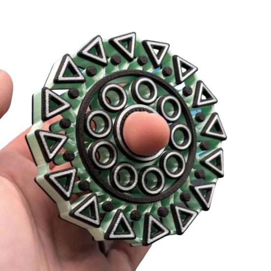 3D Printed Fidget Spinner Toy Stress Anxiety Relief Kids Teens Adults Fingertip Gear Gyroscope Portable Travel Sensory Spinning Toy