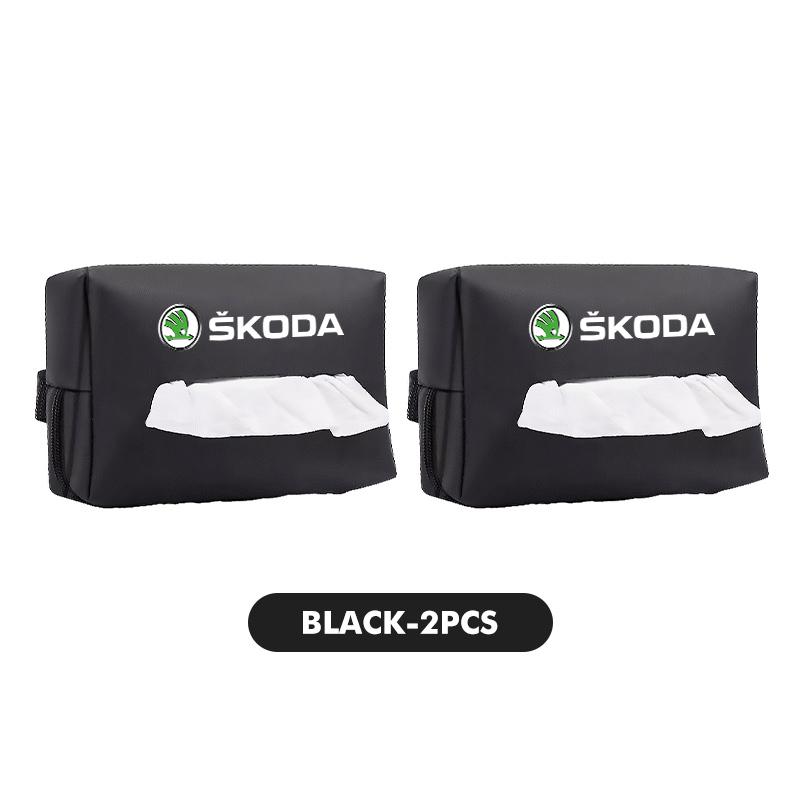 AAFO1 Car Styling Tissue Bag Armrest Box Paper Towel Interior Organizer Accessories For Skoda Kamiq Karoq Octavia 2 3 Rapid Scala Kami