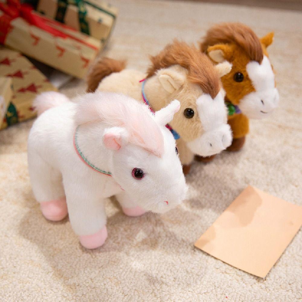 Mascot Dolls Horse Plush Doll Cute Zodiac Pony Figurine Cartoon Steed Doll Chinese New Year