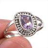 Natural Pink Amethyst Gemstone Handmade 925 Solid Silver Jewelry Ring S.7 G1e27
