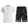 Logo Print Breathable Knitted Short Sleeve T-Shirt Camouflage Shorts Casual Sports Set Unisex Sets 21500531-009+24500210-001