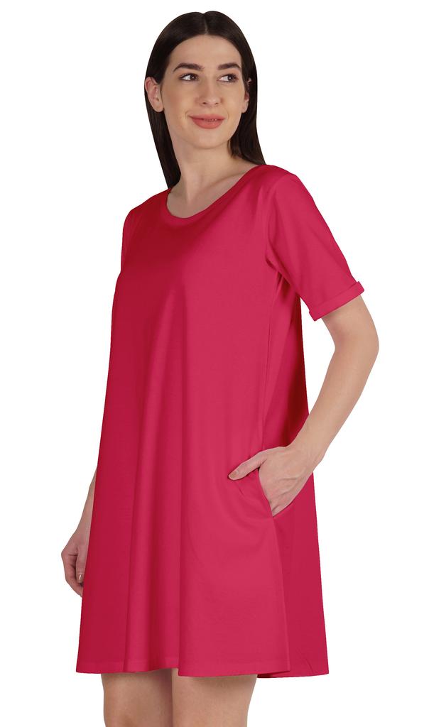 Inkmeso Платье-халат с карманами, летняя хлопковая туника, футболка, платье для женщин