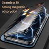 Магнитный чехол для iPhone 17 16 15 14 13 12 Pro Max/Plus/Air, с Magsafe и алюминиевой рамкой и двусторонним бампером для телефона из закаленного стекла