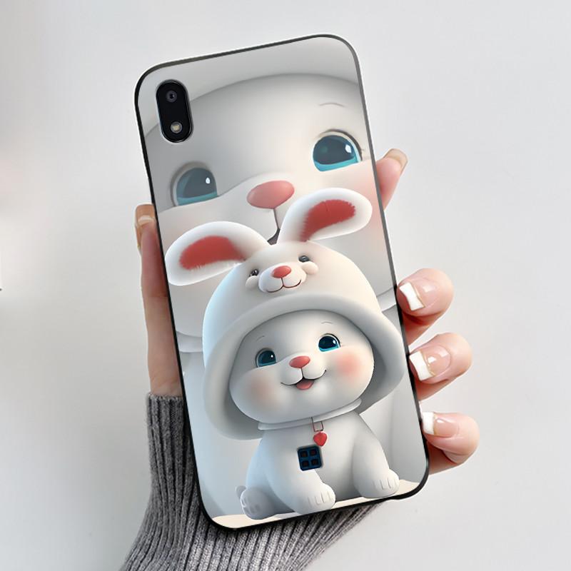 Чехол для LG K20 2019 Чехол Милый Кролик с Сердечками Забавный Мультяшный Ультратонкий Черный Силиконовый Мягкий Чехол для LG K20 (2019) Чехол для телефона