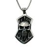 Религиозный тотем на Хэллоуин из нержавеющей стали для мужчин, ожерелье с подвеской из титановой стали в виде черепа пламени