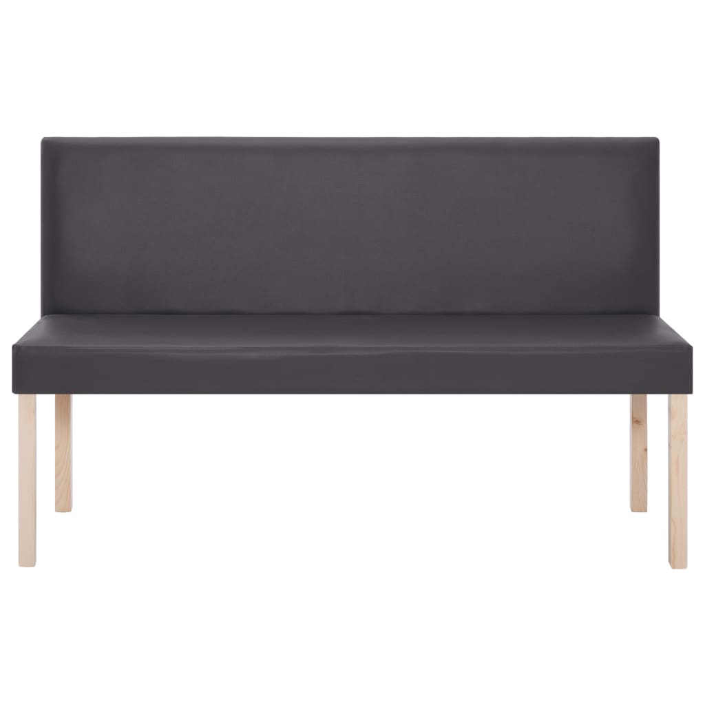 Bench 139.5 cm Grey Artificial Leather