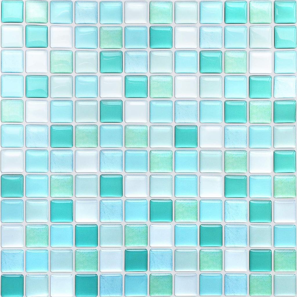 Набор из 10 наклеек на мозаичную плитку VANCORE для кухни, туалета, 3D-наклейки на плитку, водонепроницаемые, съемные, термостойкие, синего цвета