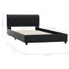 Black Faux Leather Bed Frame 100 * 200 cm