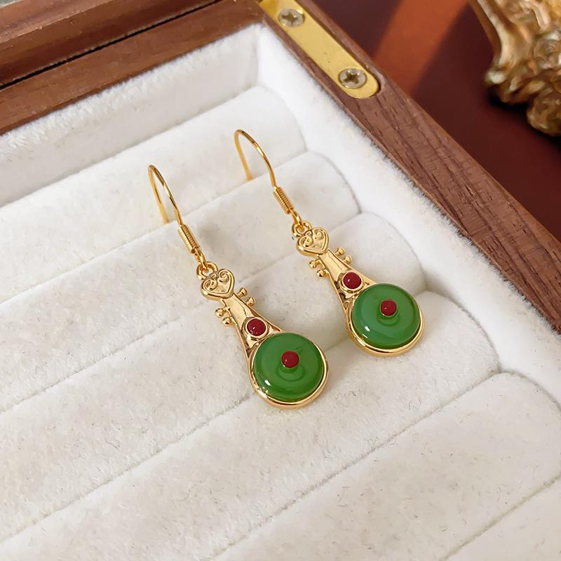 Гуофэн Серьги-кисточки с цирконом 'Серебряная игла', Ретро Легкая роскошь Высококлассные серьги-гвоздики Нишевые Универсальные серьги