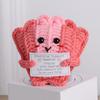 New Positive Energy Goose Hug Pocket Mini Handmade Plush Wool Knitting Doll With Card Funny Christams Gift Home Room Decoration