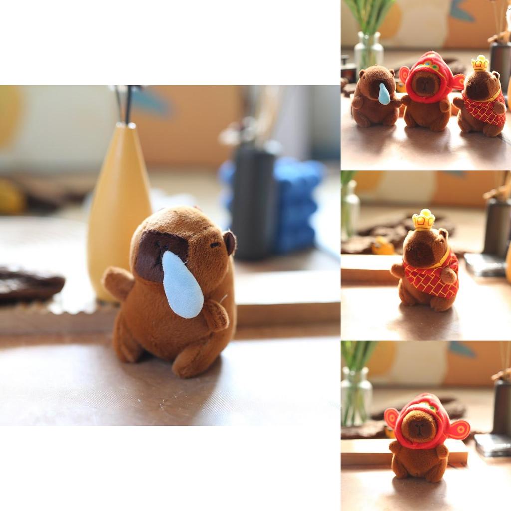 Cute Capybara Stuffed Toy Keychain Lightweight Pp Cotton Plush Backpack Clip Gift For Girls Teens