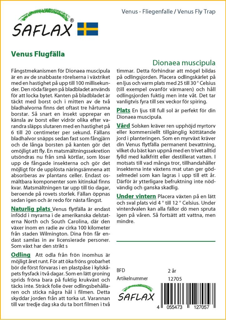 SAFLAX Венерина мухоловка - 10 семян - С горшечным субстратом для лучшего выращивания - Dionaea muscipula