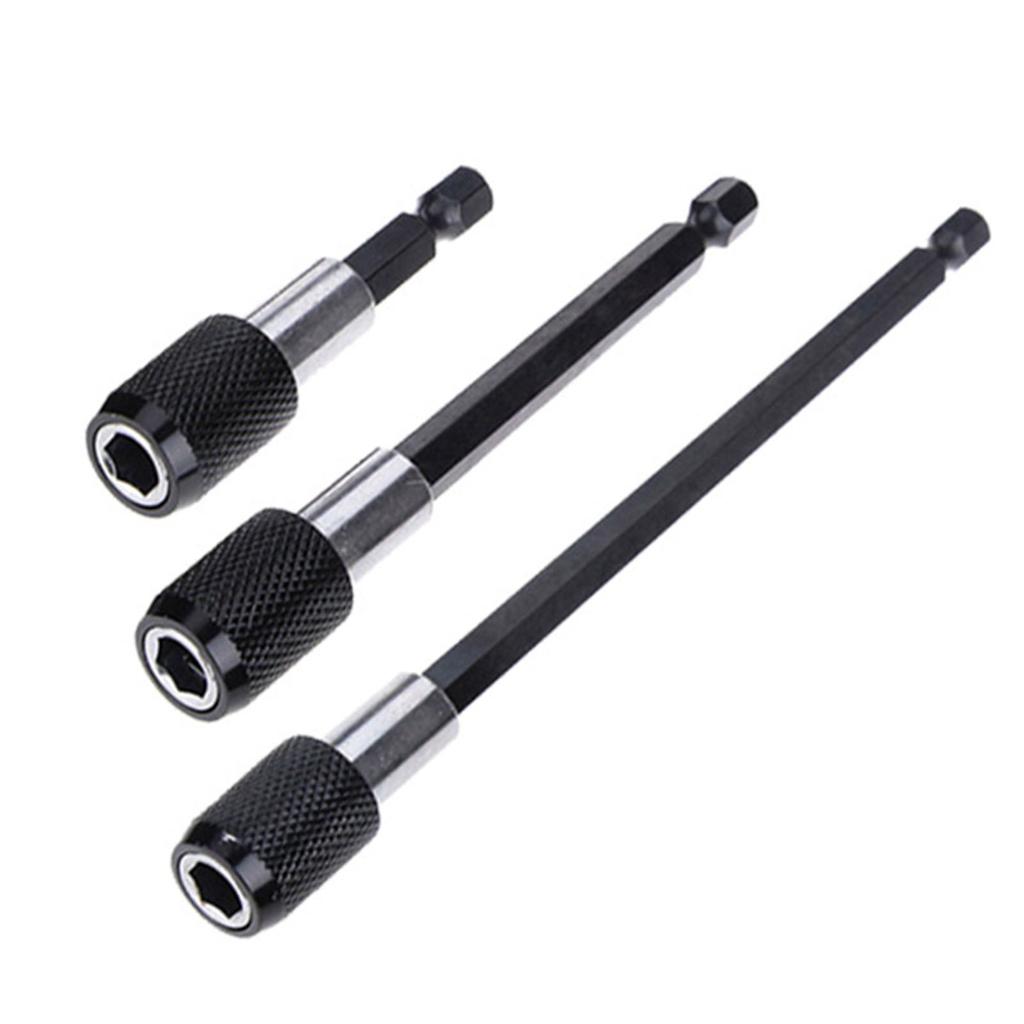 3Pcs Screwdriver Extension Bits Quick Release 1/4 Hex Shank Holder Drill Bit Magnetic