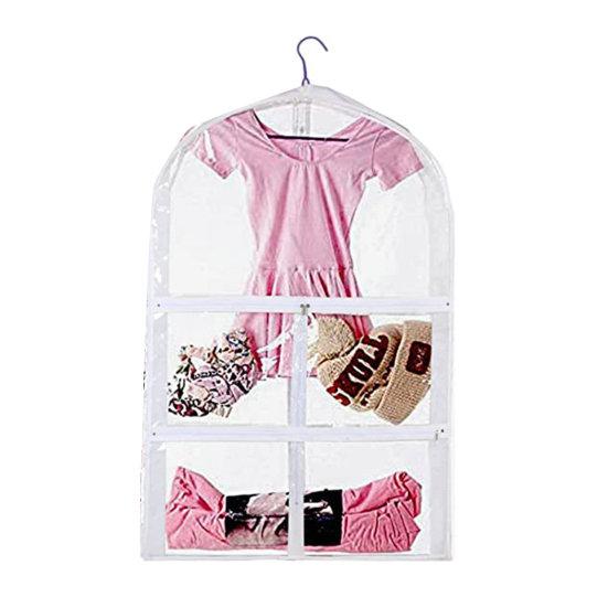 Прозрачная дорожная сумка для одежды с карманами на молнии, детская танцевальная одежда, чехол для одежды, органайзер для танцевальных костюмов из ПВХ